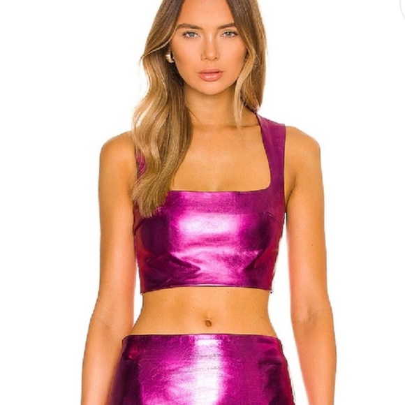 h:ours Tops - NWOT h:ours Kida Top in Metallic Pink - Size XS